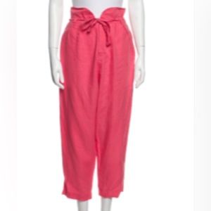 Pink linen cropped pants from Posse The Label.  Linen. Size Small.